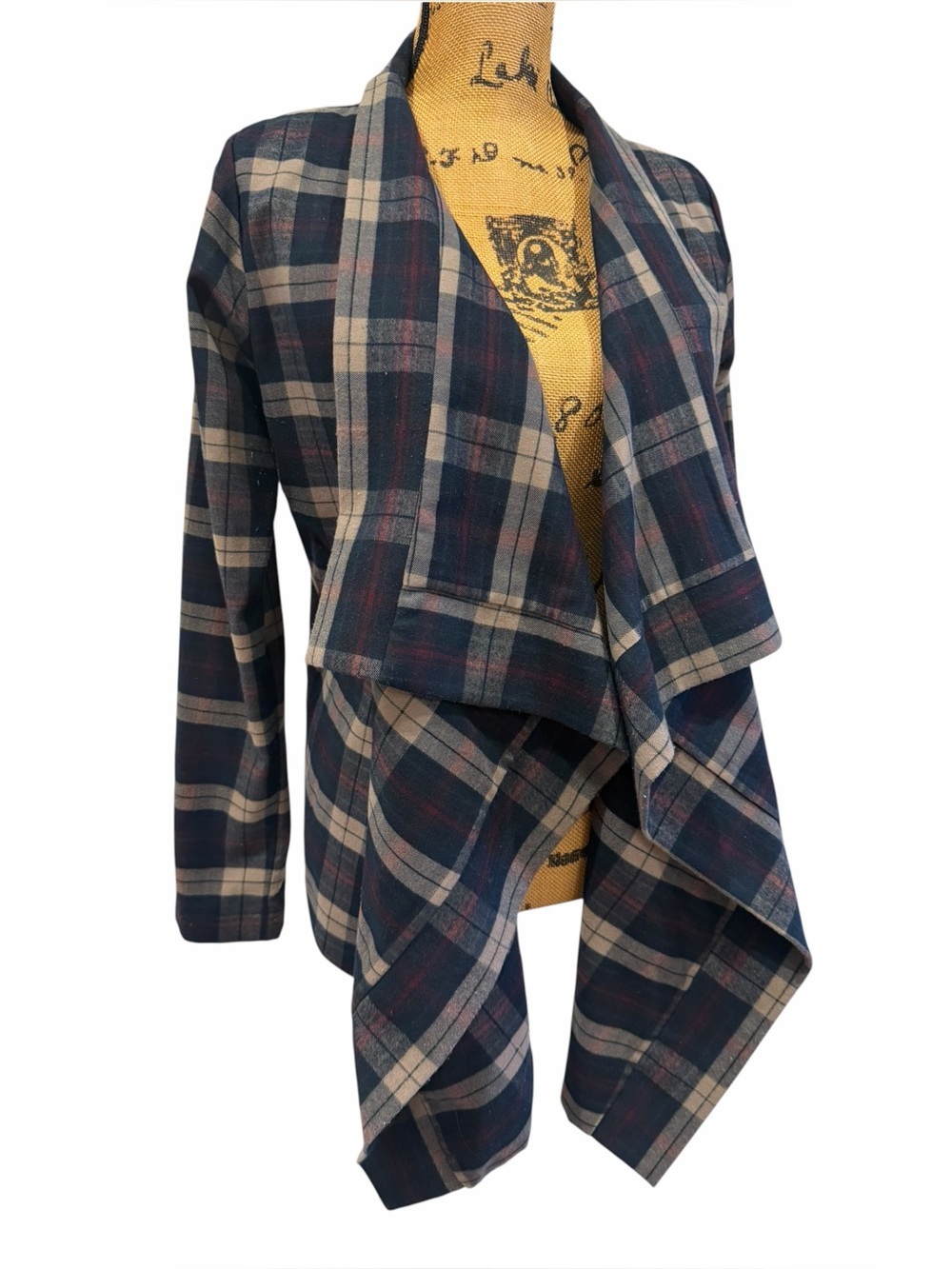 Lovers + Friends Days Like These Plaid Waterfall Cardigan Size S - Picture 2 of 6